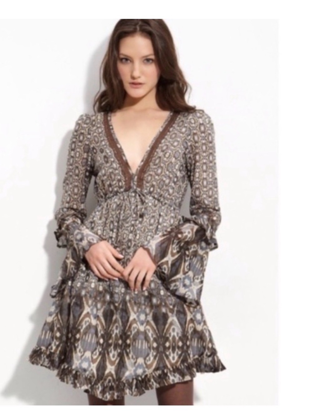 Sanctuary cotton silk ikat mini dress - size S